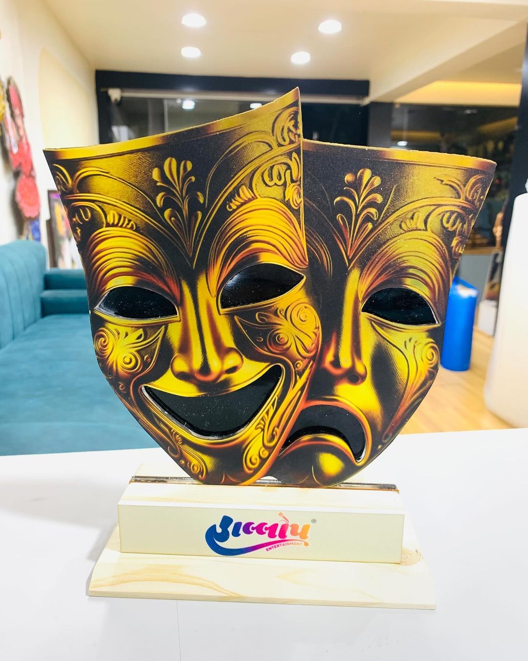 Pink and blue clouds at sunset. 